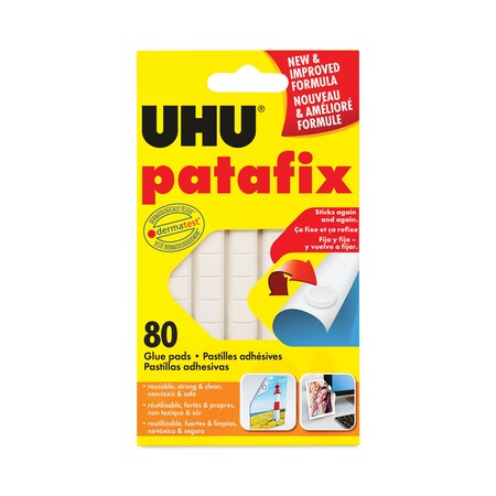 Uhu Tac Adhesive Putty, Removable and Reusable, 2.1 oz, PK80, 80PK 9U 33820